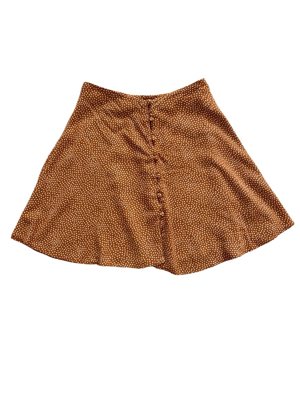 Primark Polka Dot Button Front High Waisted Boho Mini Skirt Size 2